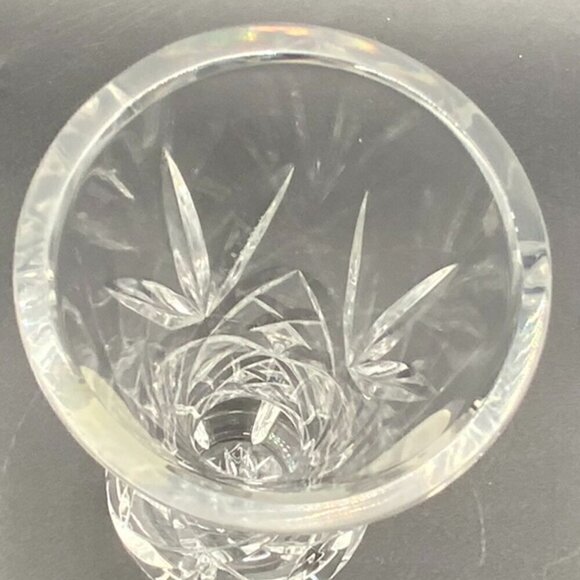 Vintage Bohemia Czech Republic Jihlava Lead Crystal Hand Cut Vase 8" Tall - Picture 2 of 8